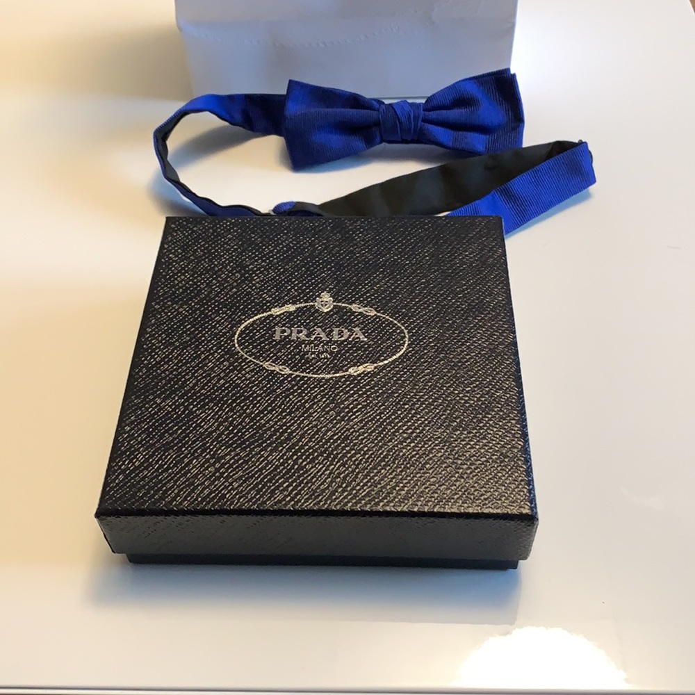 Prada Blue Satin Bow tie- NEW CONDITION